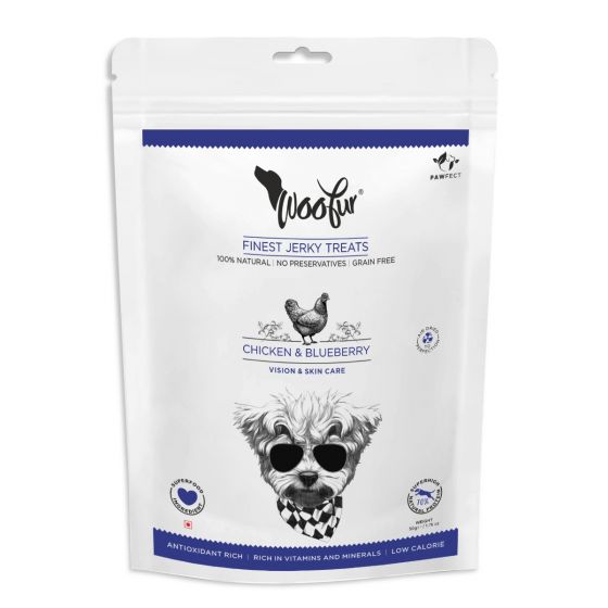 Buy Royal Enfield Woofur Air Dried Gourmet Chicken Jerkies-Blueberries Jerkies Online