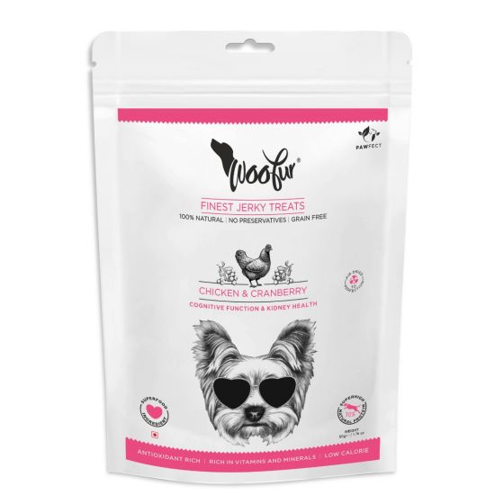 Buy Royal Enfield Woofur Air Dried Gourmet Chicken Jerkies-Cranberries Jerkies Online